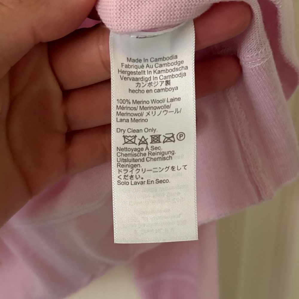 NWT! J. Crew Light Pastel Pink Oversize 100% Merino Wool Crewneck Sweater - Picture 4 of 5